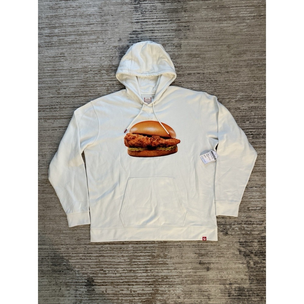 Authentic Original Chick-Fil-A Sweatshirt Men White Sz3XL(Fits 2XL)Spicy Chicken